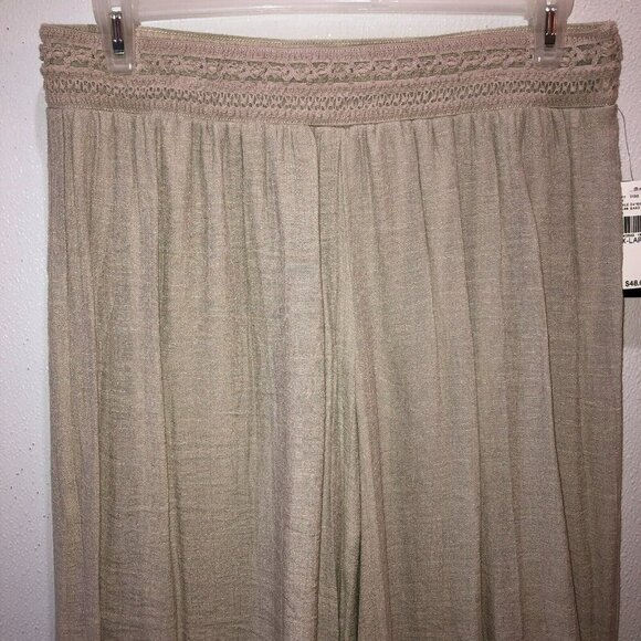 NWT New Directions Womens XL Sand Elastic Waist Wide Leg Lined Trousers Pants - Picture 4 of 9